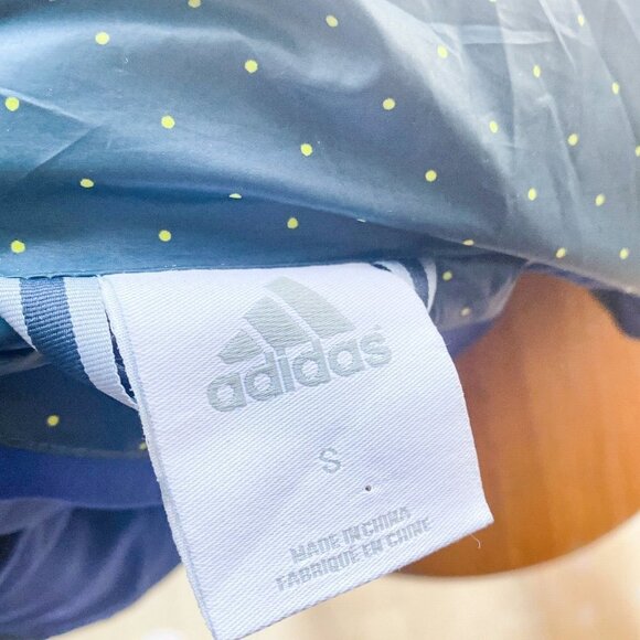 Adidas Polka Dot Neon Accent Dark Green Down filled Puffer JAcket S - Picture 7 of 7